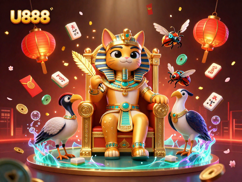 Win big with U888 in a vibrant casino world filled with 3D characters and game elements.
