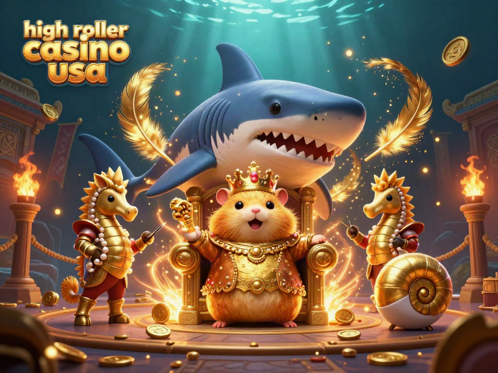 Engage with a vibrant scene at a high roller casino USA showcasing thrilling bets and royal characters.