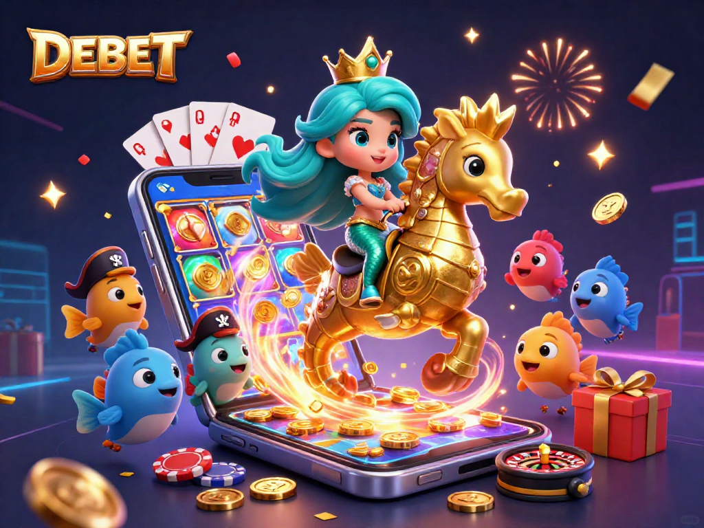 Engage with DEBET's vibrant casino adventure featuring mermaid princess and games!