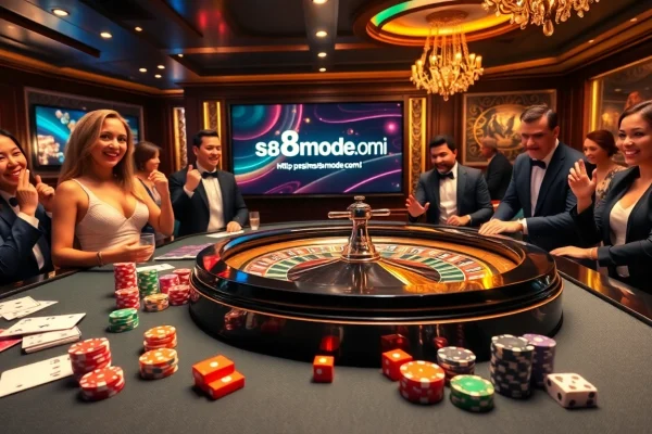 Experience thrilling gameplay at https://s8mode.com/ with luxurious casino elements including poker chips and dice.