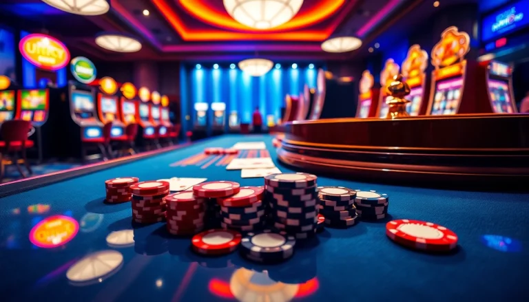 Experience thrilling gameplay at nhà cái nohu90 with vibrant casino tables and exciting slot machines.