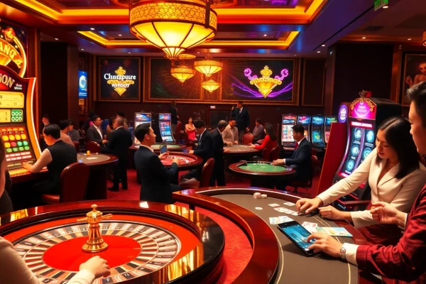 Experience the excitement of tải go88 with vibrant games and engaged players in a luxurious casino atmosphere.