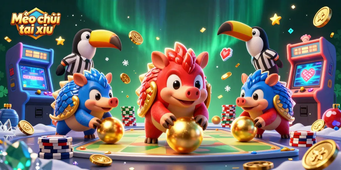 Mẹo chơi tài xỉu illustrated with rival pangolins and casino elements, showcasing vibrant gaming dynamics.