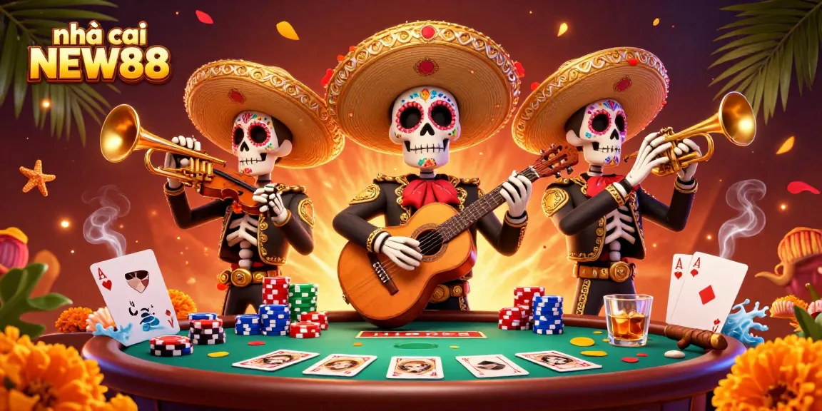 Join the colorful celebration of gambling at nhà cái NEW88 with a lively mariachi band.