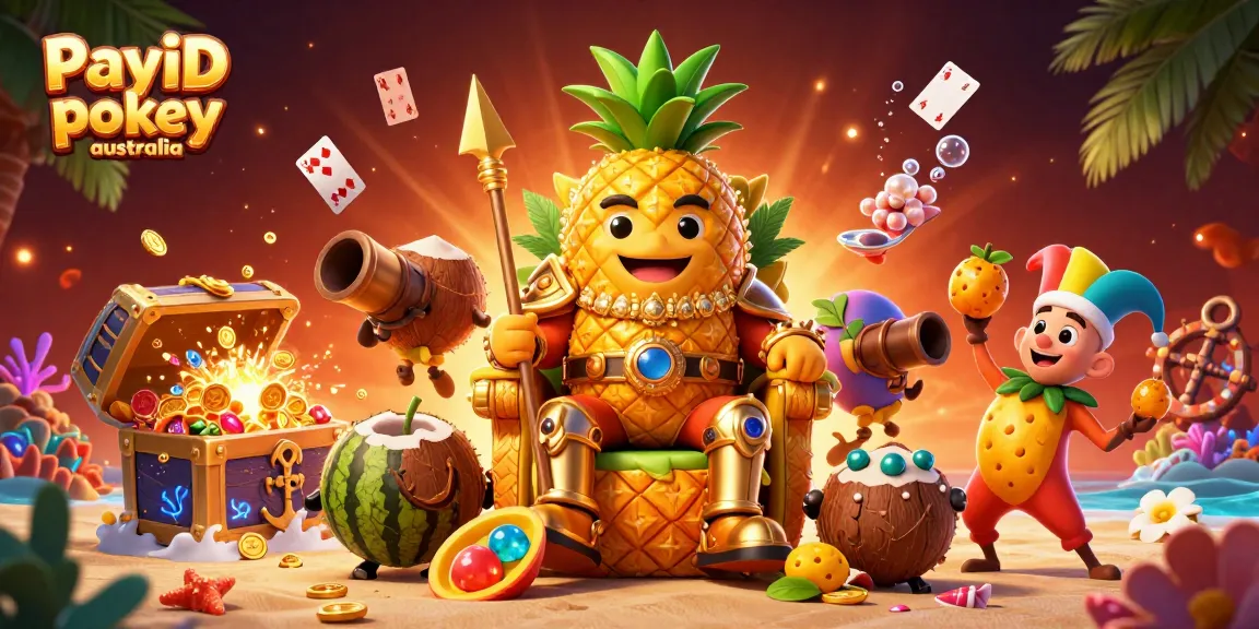 Experience the excitement of PayID pokies Australia with this vibrant casino scene featuring colorful characters.