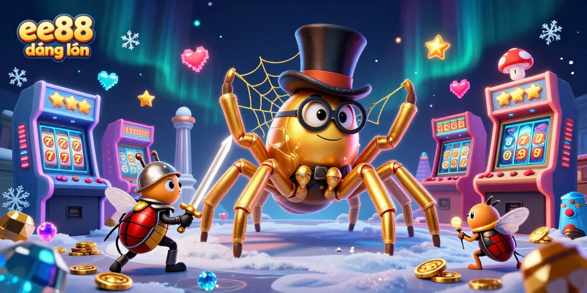 Experience ee88 đăng nhập through a thrilling casino adventure featuring a golden tarantula and beetle knight.