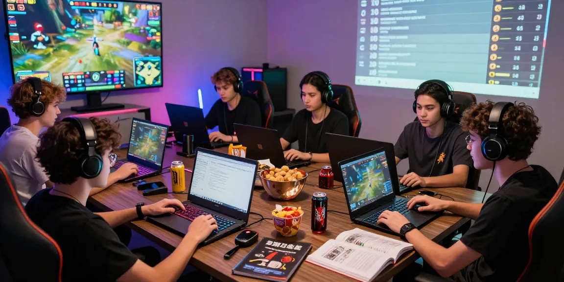 Exciting scene at https://proplay88.uk.com/ showcasing diverse gamers engaging in competitive online gaming.