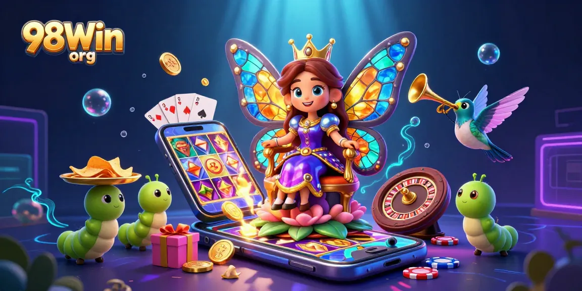 Play thrilling games at 98Win org with engaging visuals of slots and casino elements.