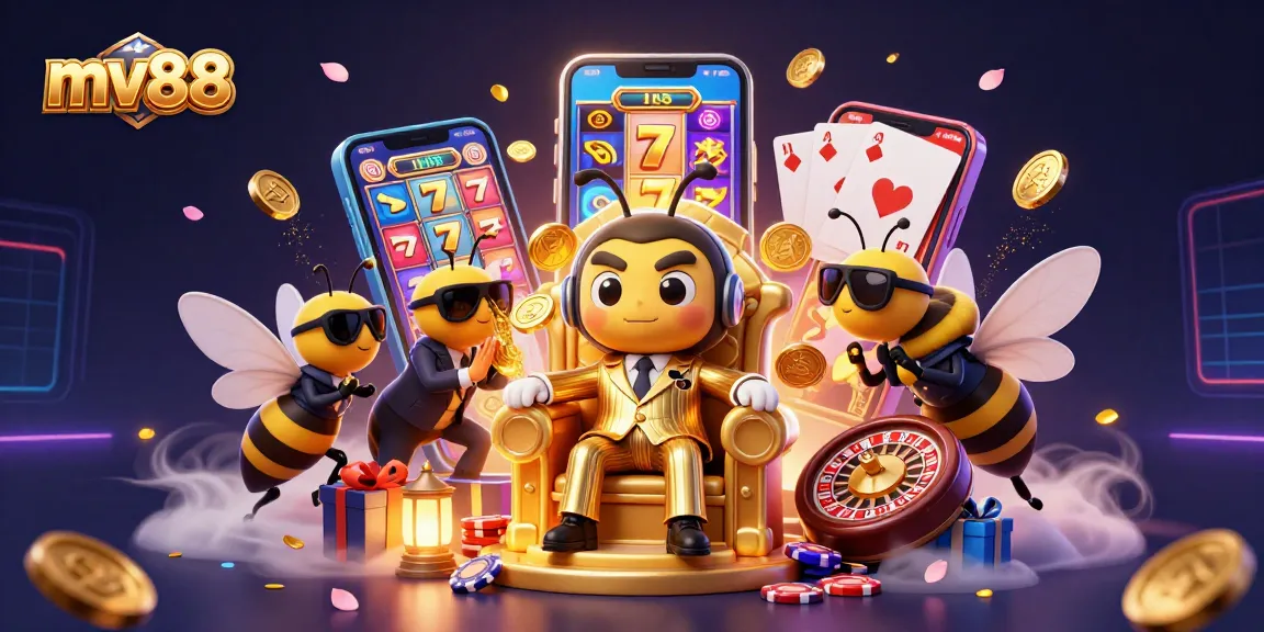 Play thrilling games with mv88 casino, featuring captivating characters and vibrant slot elements.