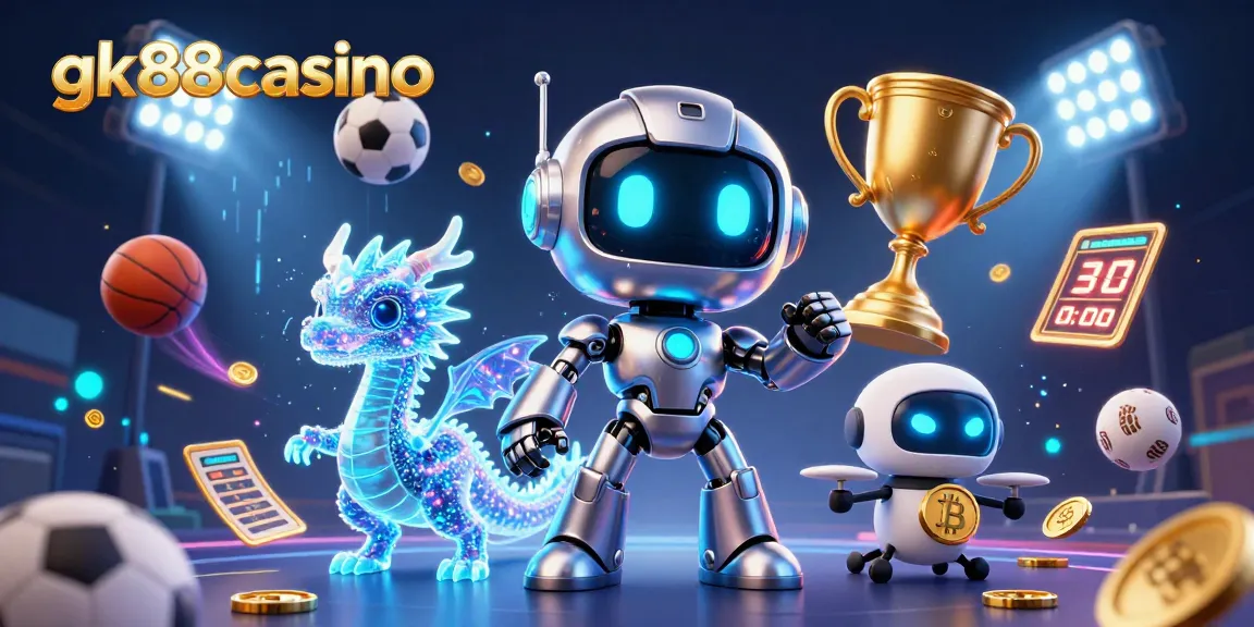 Experience thrilling moments at gk88casino with a vibrant 3D illustration of gaming excitement.