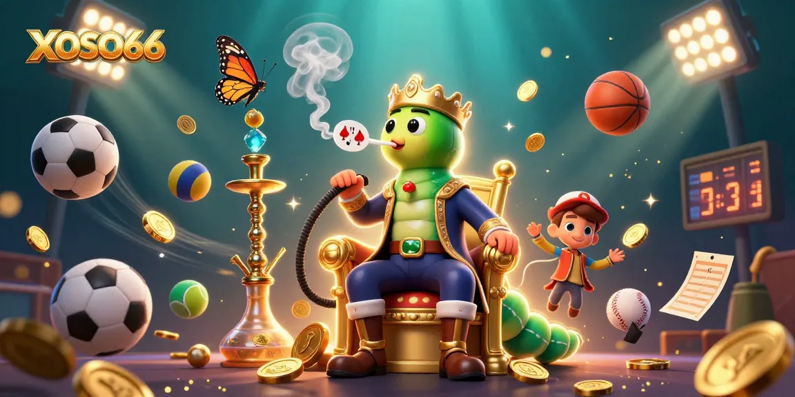 XOSO66 players engage with dynamic and rich casino-themed illustration featuring vibrant gold elements and detailed sports motifs.