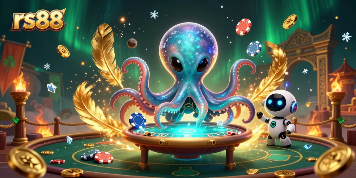 Engage in thrilling gameplay at rs88 with an exciting cosmic poker scene featuring an alien octopus.