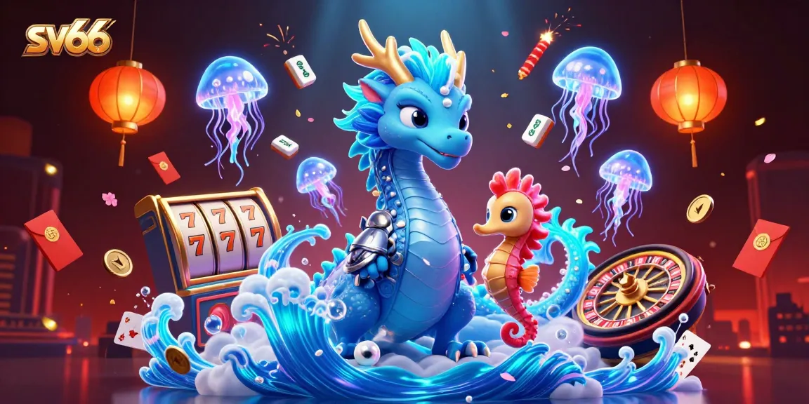 Experience thrilling gameplay at sv66, featuring vibrant characters and casino elements in a dynamic digital illustration.