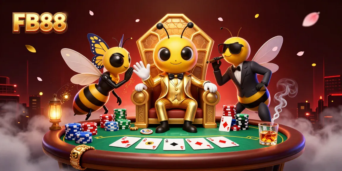 Experience thrilling poker action with FB88's captivating casino scene featuring the bumblebee mob boss.
